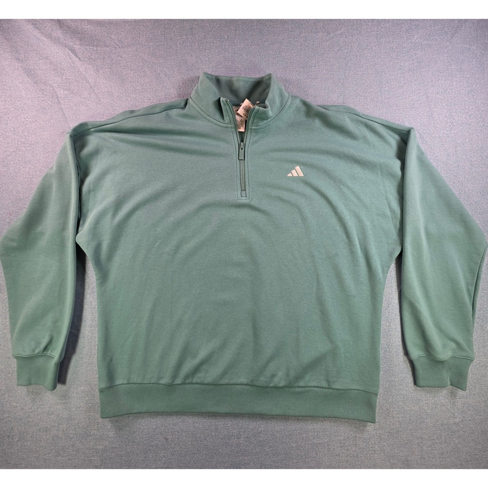 Adidas Originals Womens XL Quarter Zip Pullover Sage Green ,NWOT